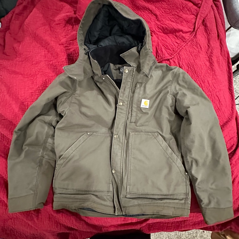 Carhartt Kids Green Hooded Puffer Jacket